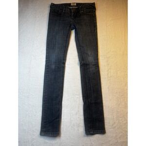 Free People High Rise‎ Skinny Ankle Jeans Womens Size 24 Dark Blue Stretch Denim
